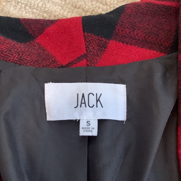 JACK BB Dakota Plaid Tartan Wool blend Cape Rare S 6 Holiday Red Black - Picture 9 of 11